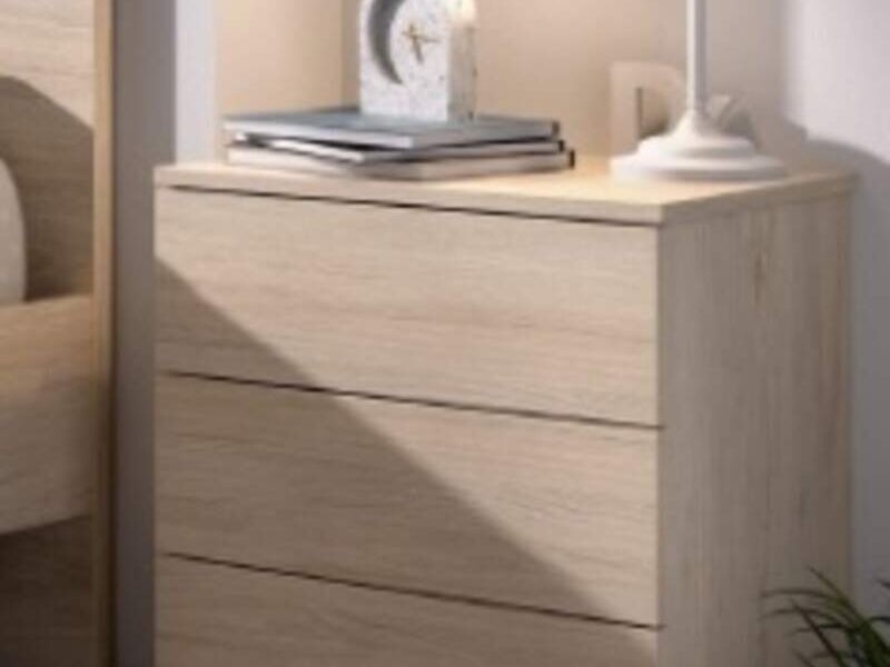 Velador 3 cajones beige Chile