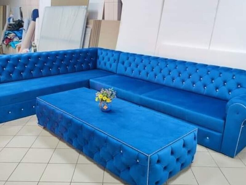 Sillón Esquinero Largo Azul Coquimbo