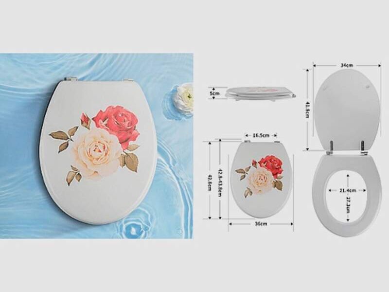 Tapa de Baño Color Blanco con Rosas Chile