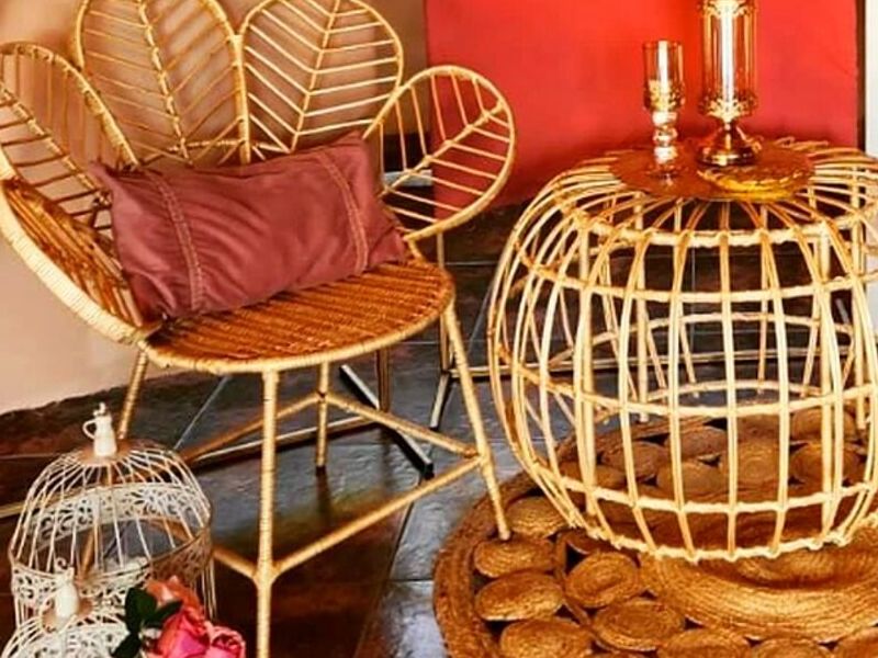 silla mimbre con diseño Chimbarongo
