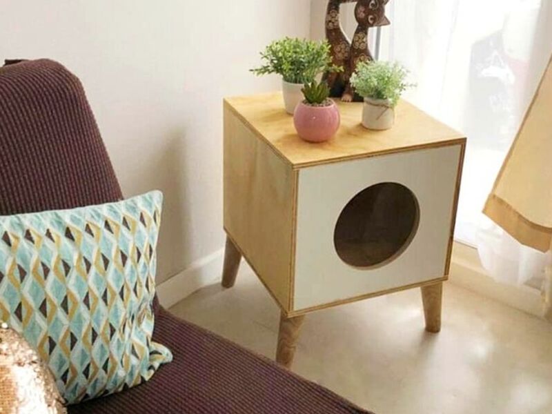 Velador de madera moderno para mascota Chile