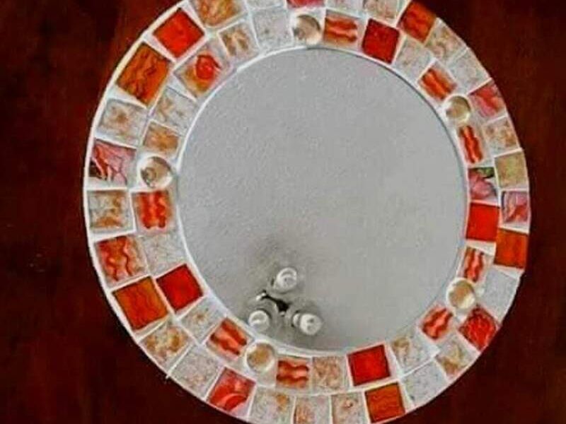 Espejo decorado mosaicos Chile