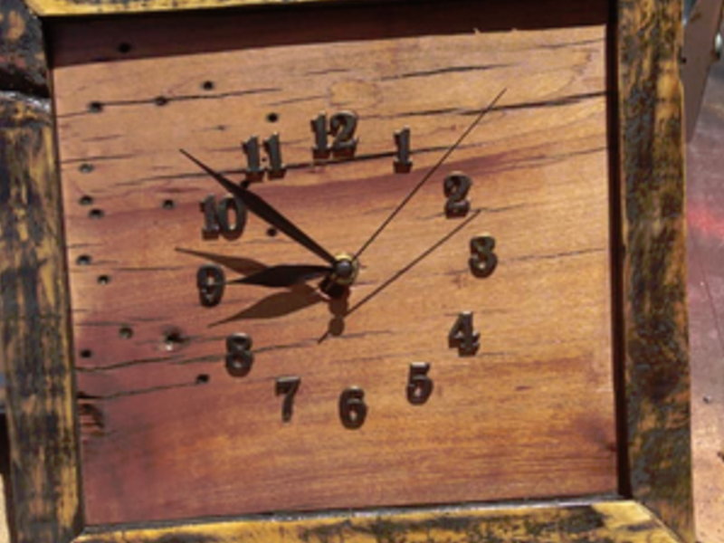 Reloj rustico madera VICUÑA