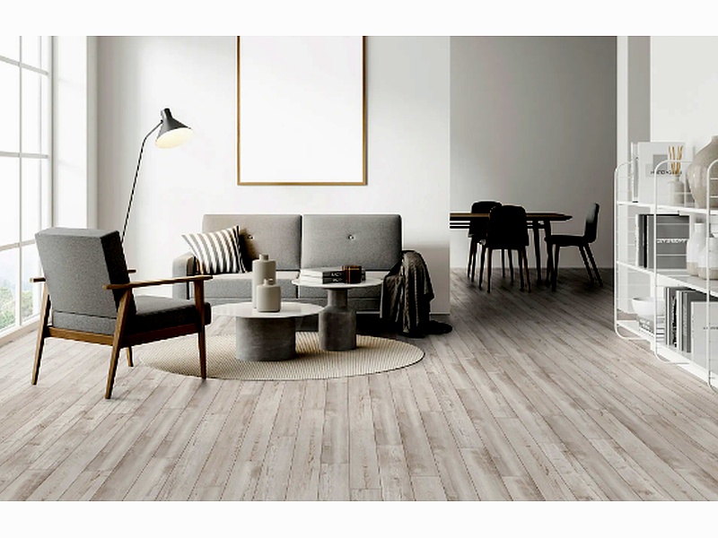 Piso flotante color gris Chile