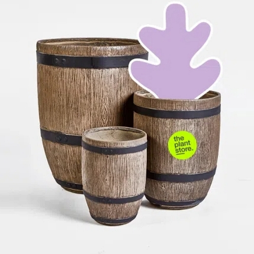 Conjunto macetas 3 barril