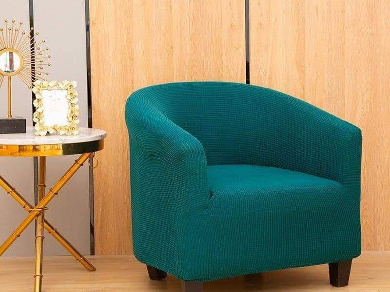 Sillón Semicircular Azul Petróleo Santiago