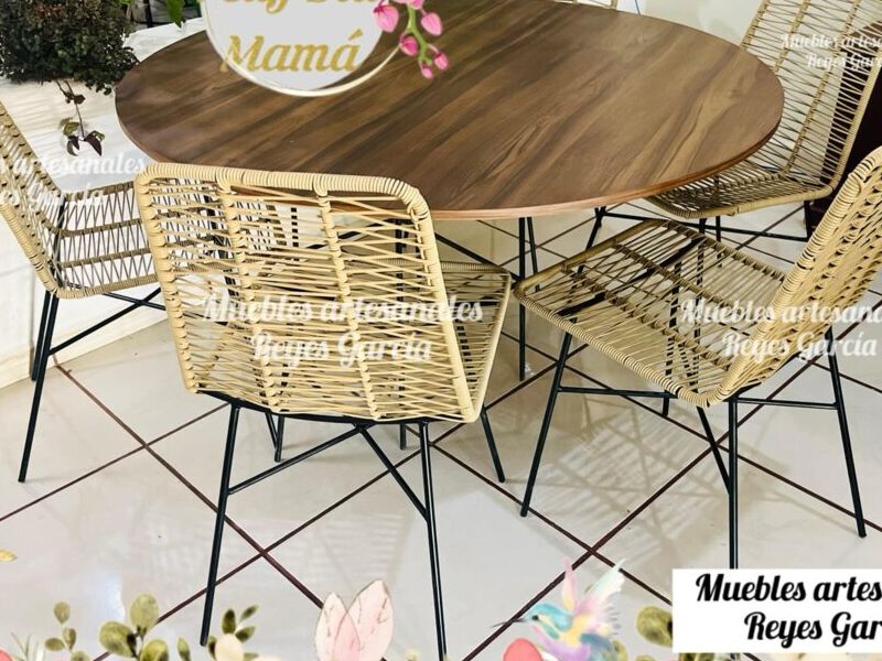 Juego Sillas Mimbre Beige Maule