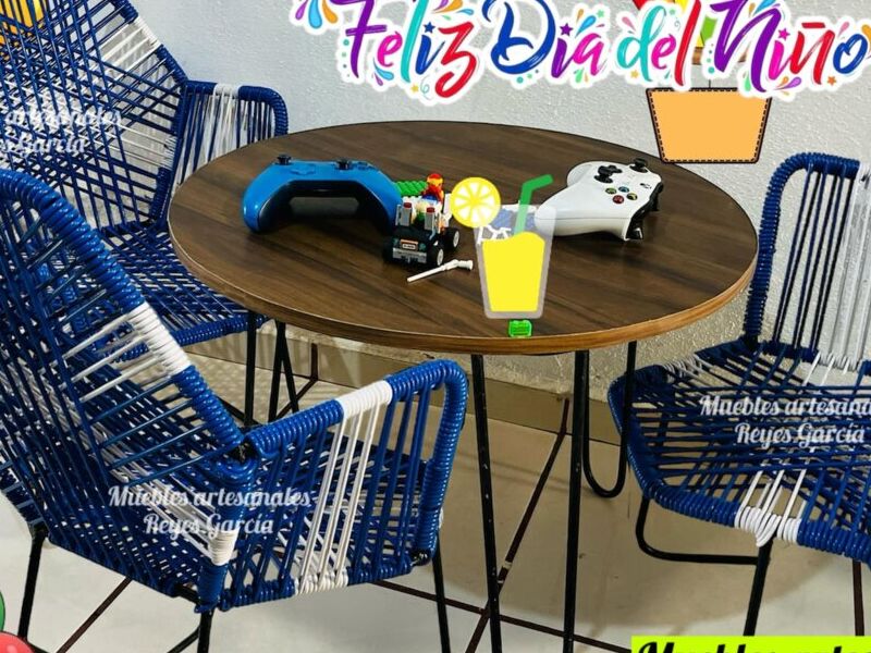 Juego Sillas Decorativas Azules Maule