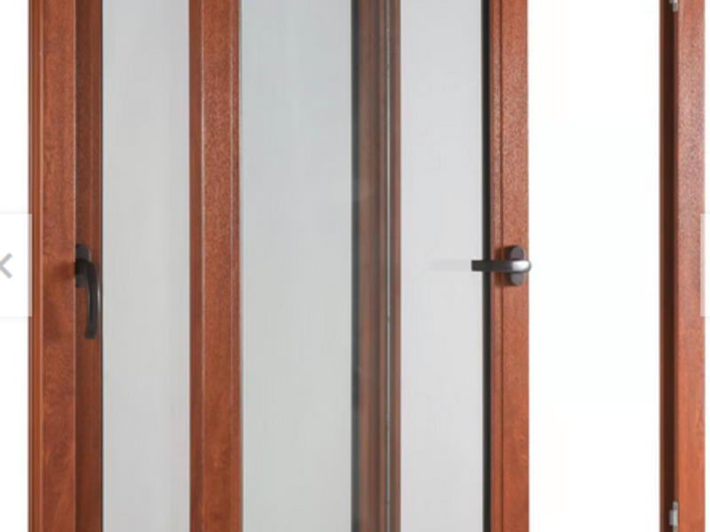 Ventana corredera PVC roble SANTIAGO