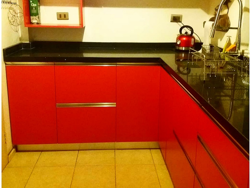 Mueble Cocina Melamina Color Rojo COPIAPÓ