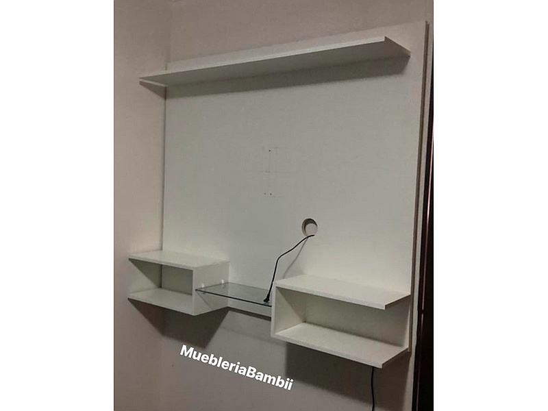 Rack Flotante Melamina Blanca LOS ANGELES