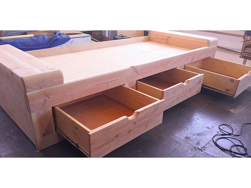 Cama Tres Cajones Madera Pino IQUIQUE