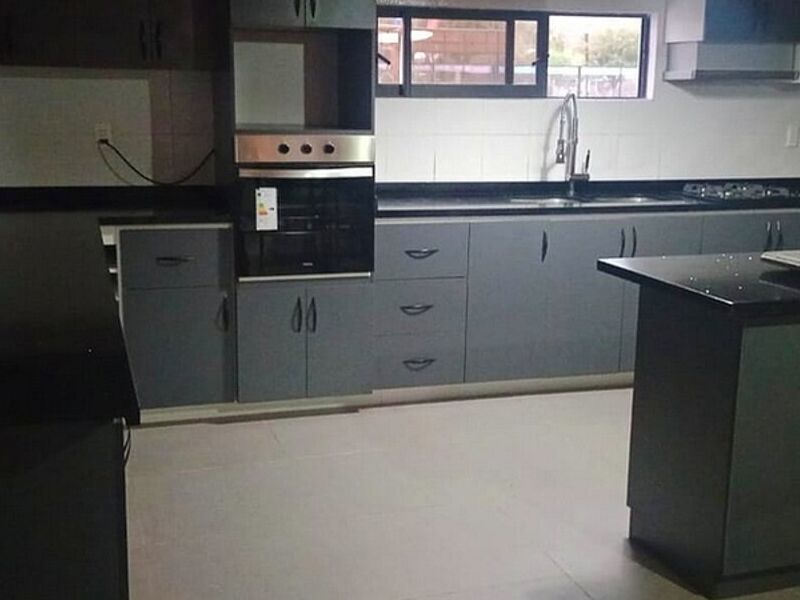 Cocina melamina gris SANTIAGO