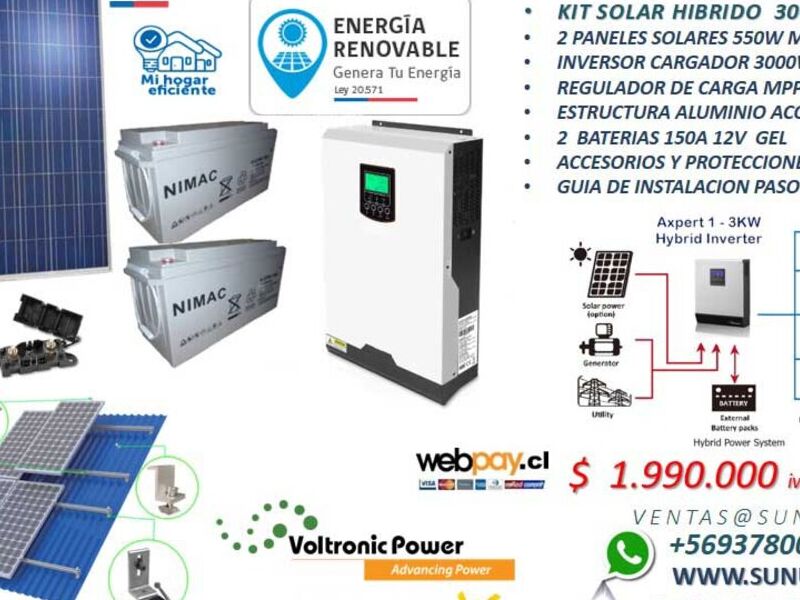 Kit solar off grid hibrido CHILE