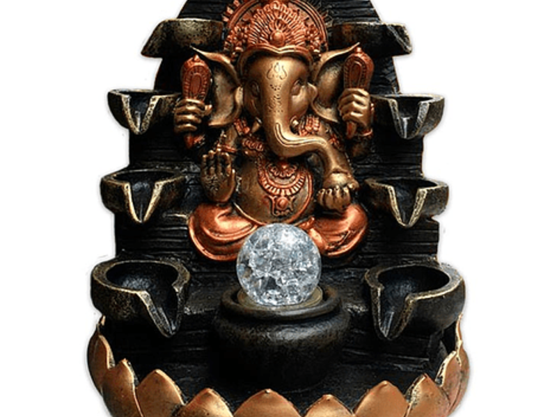 Pileta Ganesh en flor de loto 13"