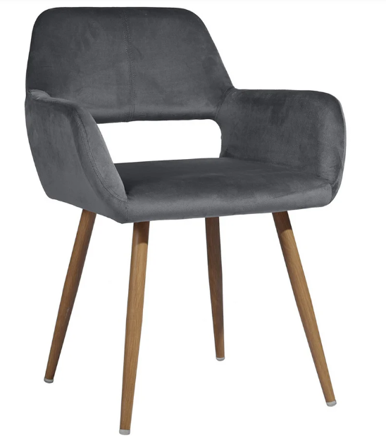 SILLA COMEDOR CROMWELL TERCIOPELO GRIS CHILE