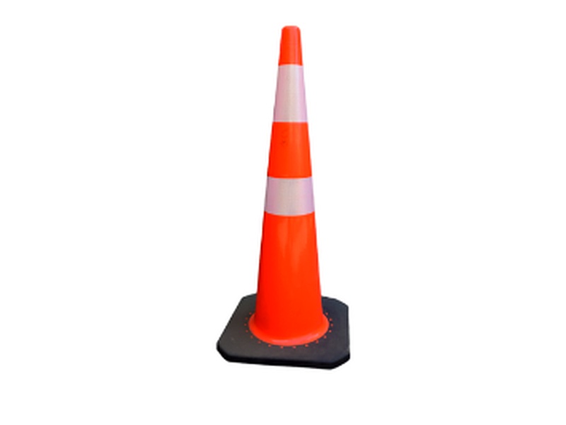 Cono Naranjo 36″ Base Negra Anti Viento Chile