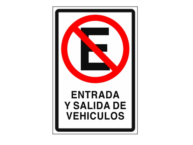 Señalética Entrada salida vehículos 60 cm alto Chile