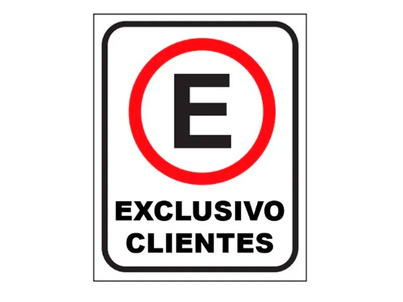 Señalética vial Exclusivo clientes 60  x 40 cm Chile