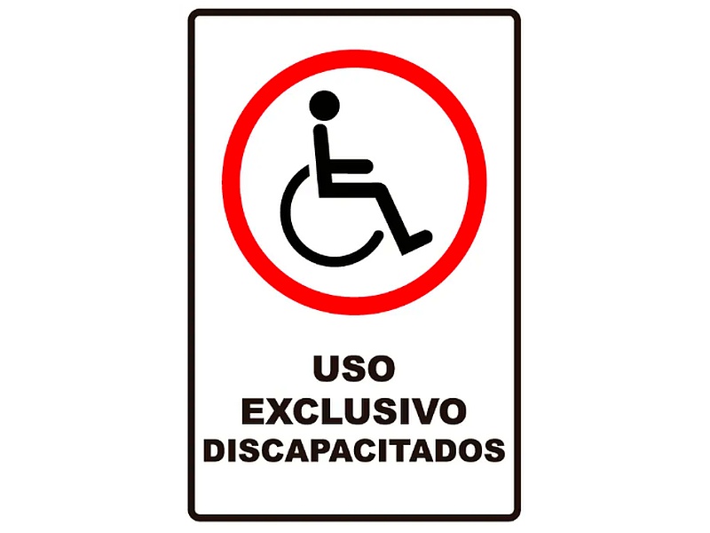 Señalética vial Uso exclusivo discapacitados Chile