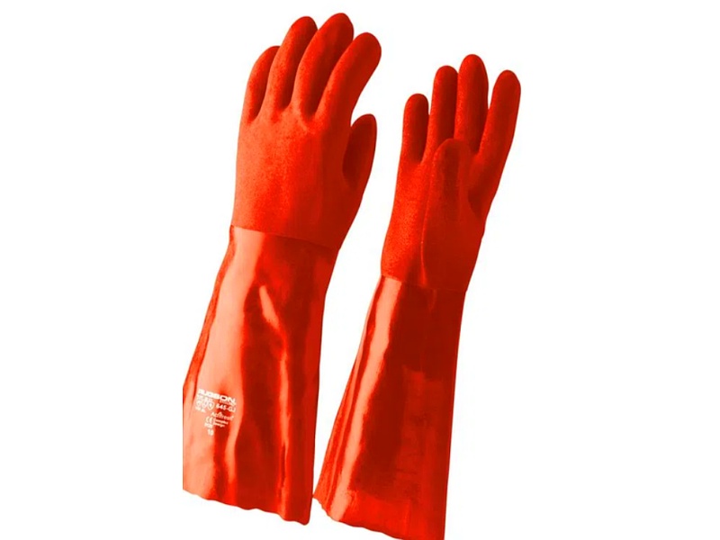 GUANTE PVC 14 ROJO IRON-X CHILE