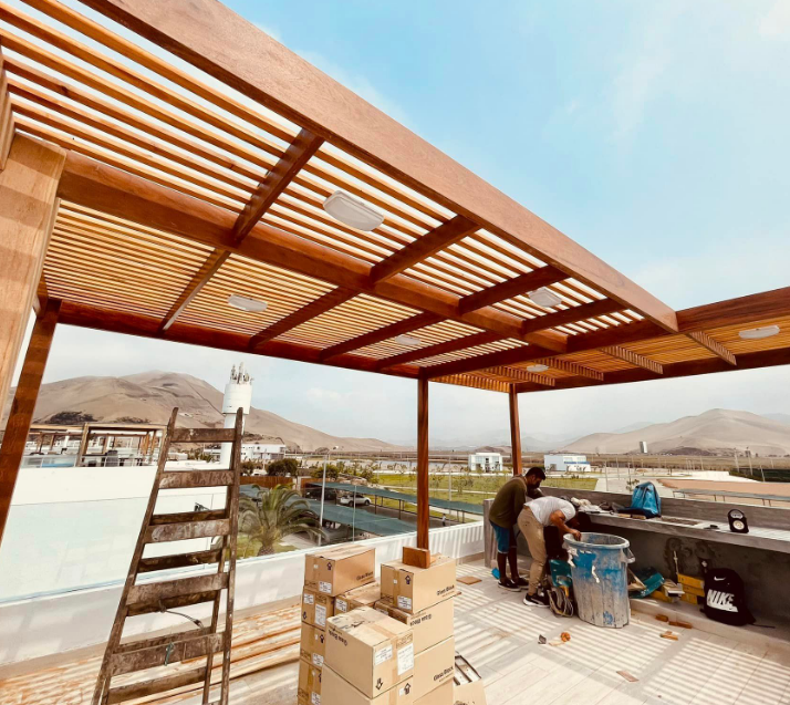Pérgola madera Castro Terrazas Premium