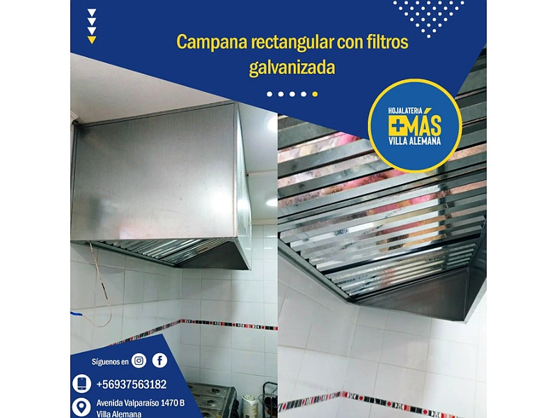 Campana rectangular de acero Chile