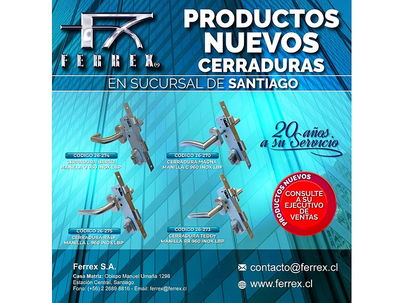 Cerraduras ferrex. Chile