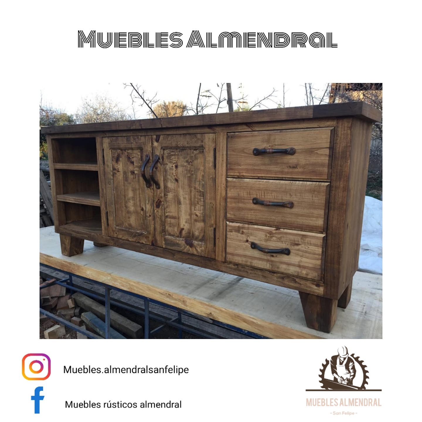 Mueble de madera vintage para sala Chile