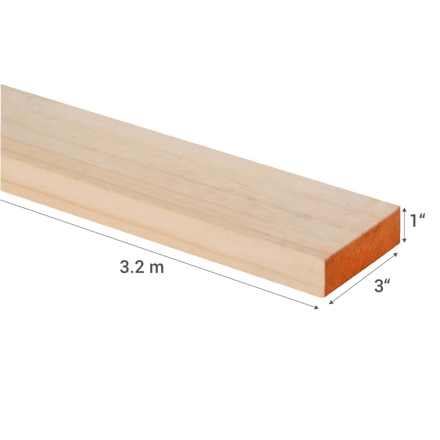  Pino cepillado 1 x 3 x 3.20 mts