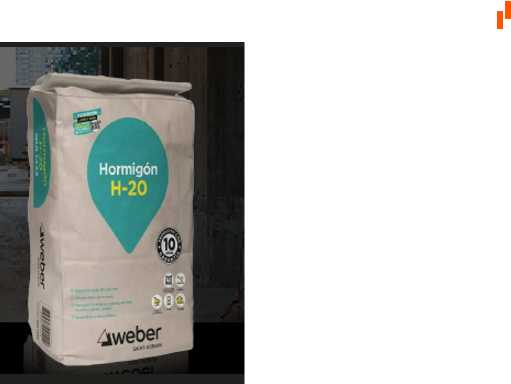  Mortero H-20 hormigon 25kg Weber