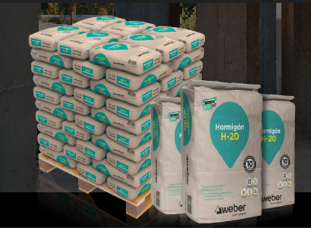  Mortero H-20 hormigon 25kg pallet 70 un Weber