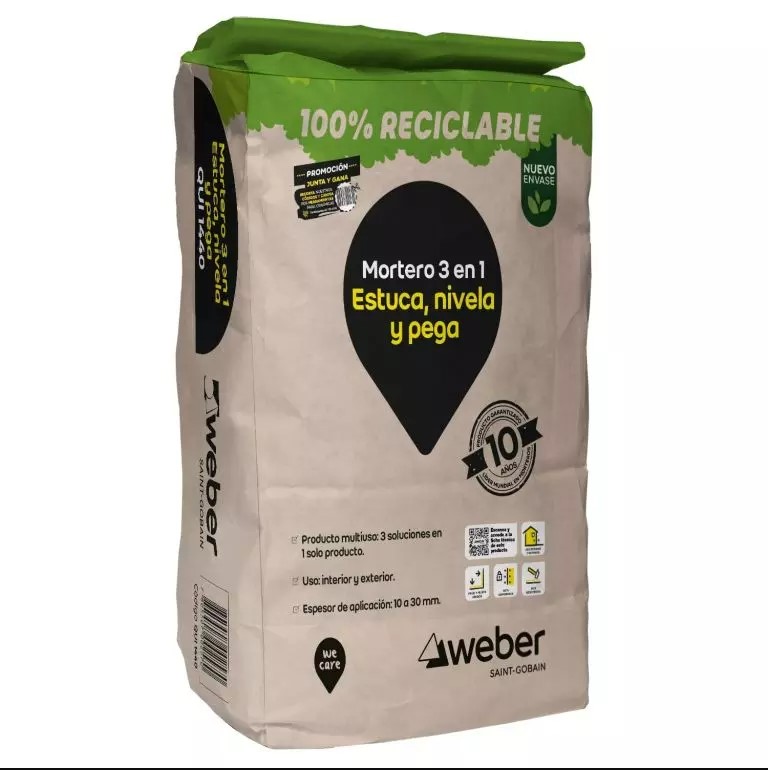  Mortero 3 en 1 Estuca/Nivela/ PEGA 25kg Weber