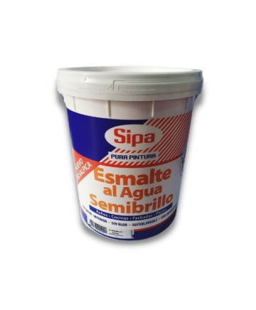 Esmalte al agua Sipa Semibrillo Tineta Blanco 4gl