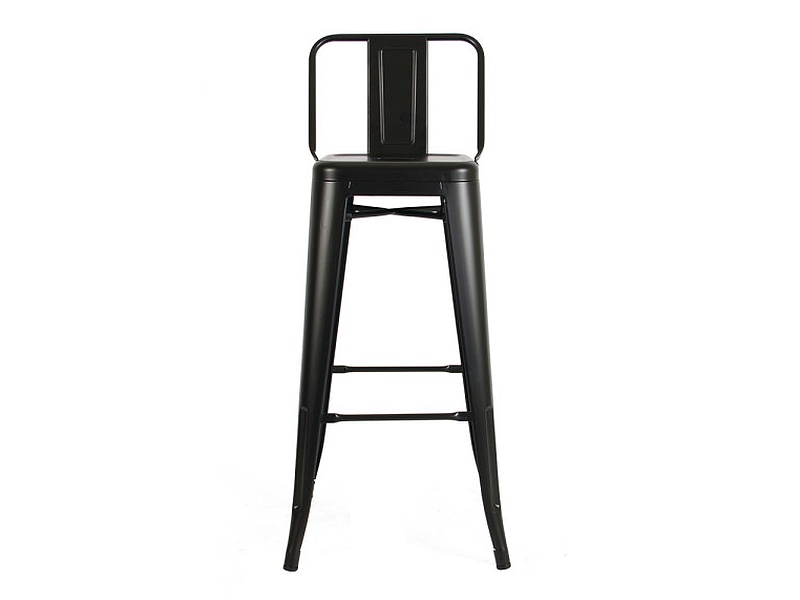 TABURETE TOLIX RESPALDO BAJO 76 CM NEGRO MATTE (Réplica) CHILE