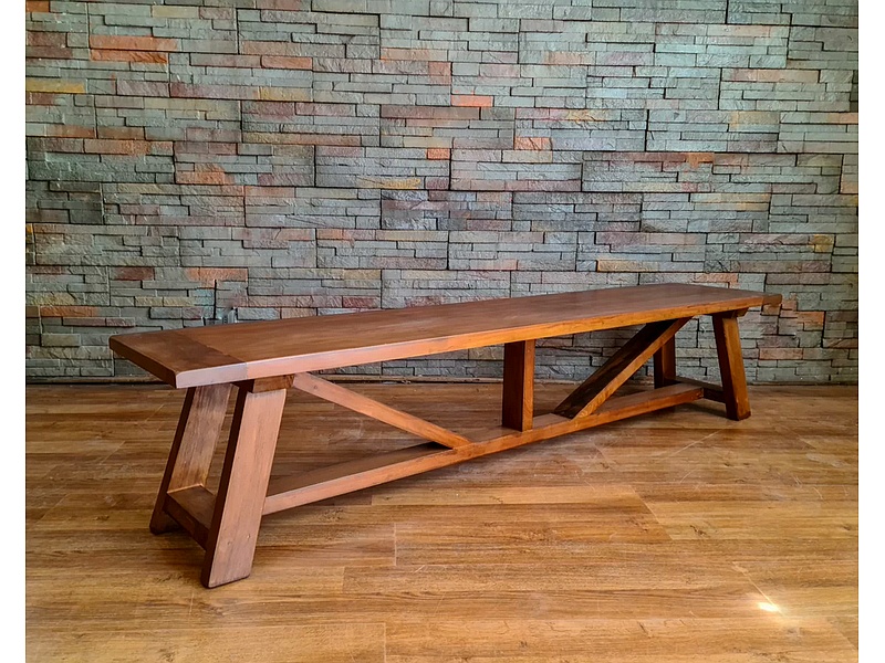  Banqueta Caballete de Roble 200x35x45 alto Chile