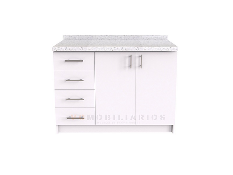 Mueble meson con cubierta de cuarzo de 120 cm / M1-1220 / Blanco CHILE
