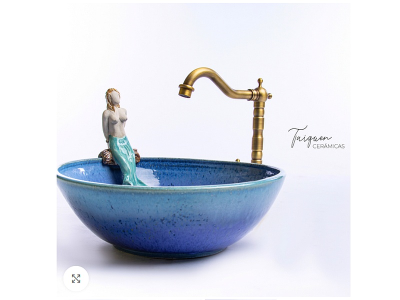  Lavamanos «Co» con figura de Sirena en tonos Azules  CHILE