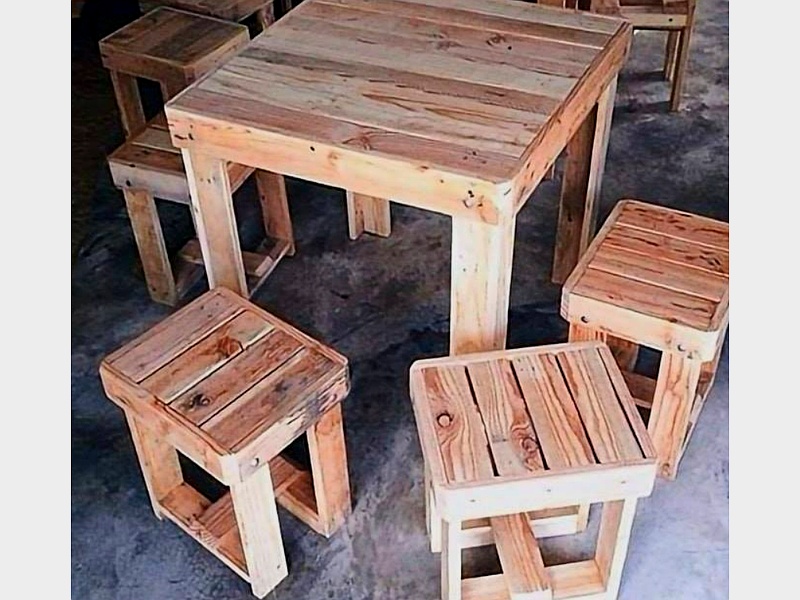 mesa madera 4 sillas chile