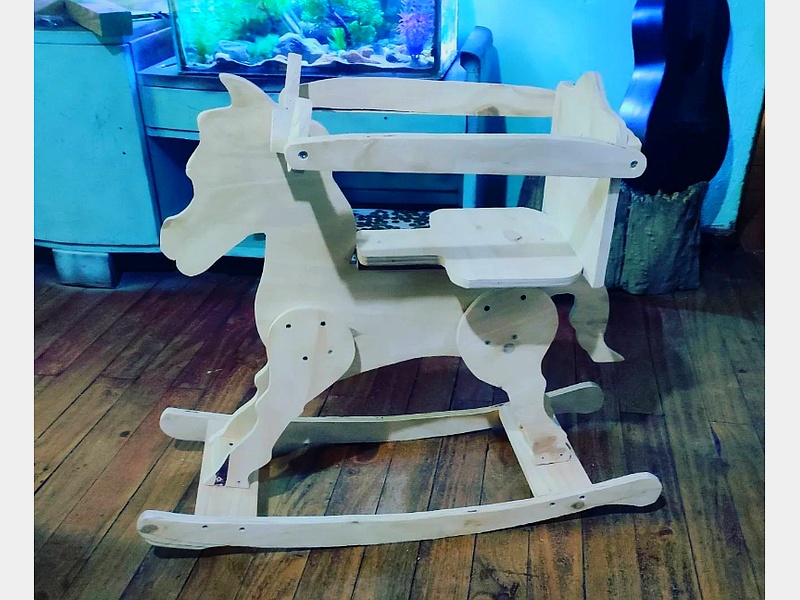 silla caballito niño madera chile