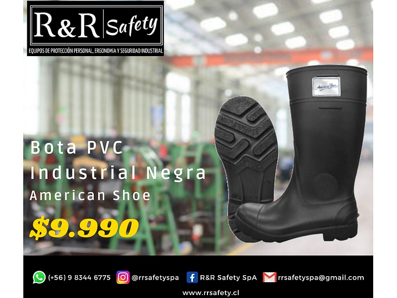 Bota de PVC industrial fabricada en inyección de PVC.