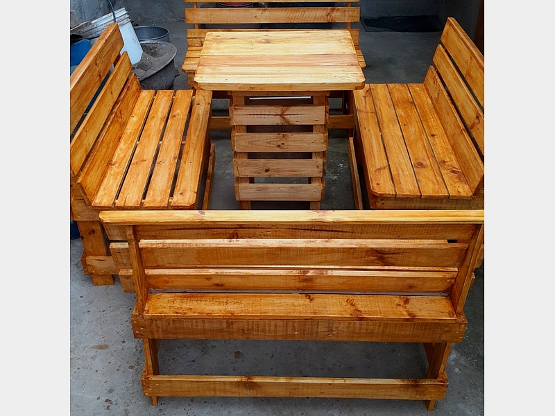 mesa madera pequeña jardin chile