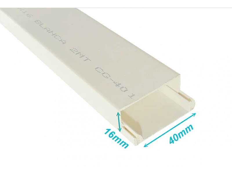 Canaleta PVC 40x16mm Tapa Chile