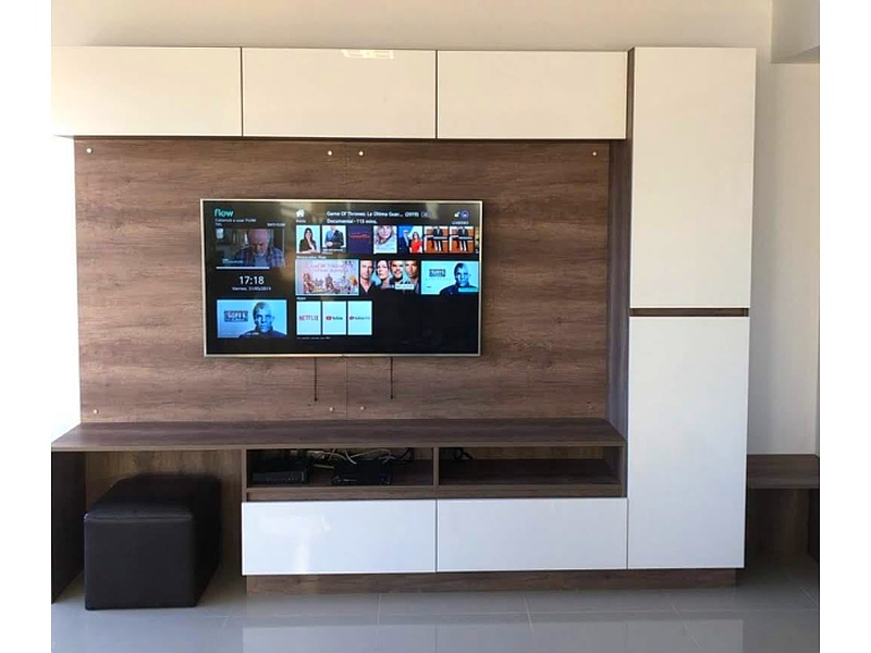 Muebles para sala de Televisión Blanco Chile