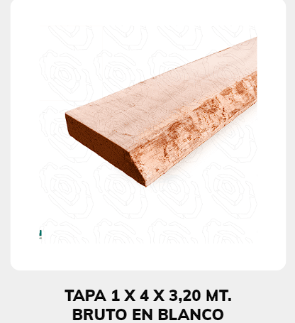 Madera Tapa 1x4x3.20 en blanco Chile