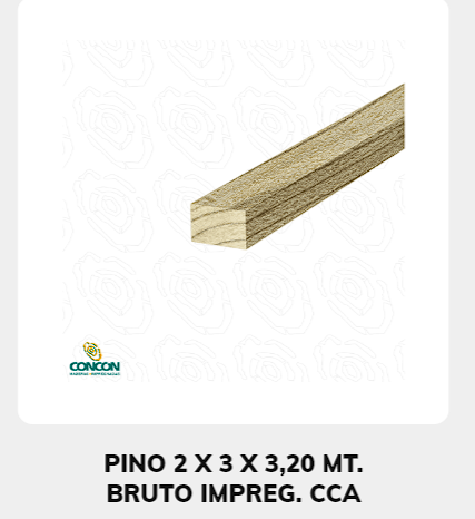 Madera pino 2.x3x3.20 bruto Chile