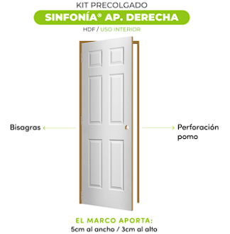 Puerta interior precolada de madera HDF Chile