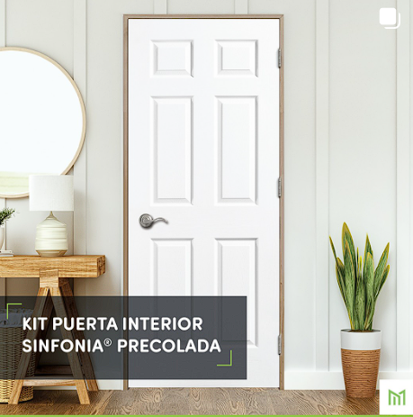 Puerta interior moderna en color blanco Chile
