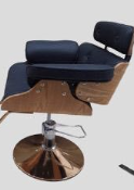 Silla giratoria con asiento de terciopelo azul Chile