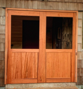 Puerta de madera con diseño de dos hojas Chile